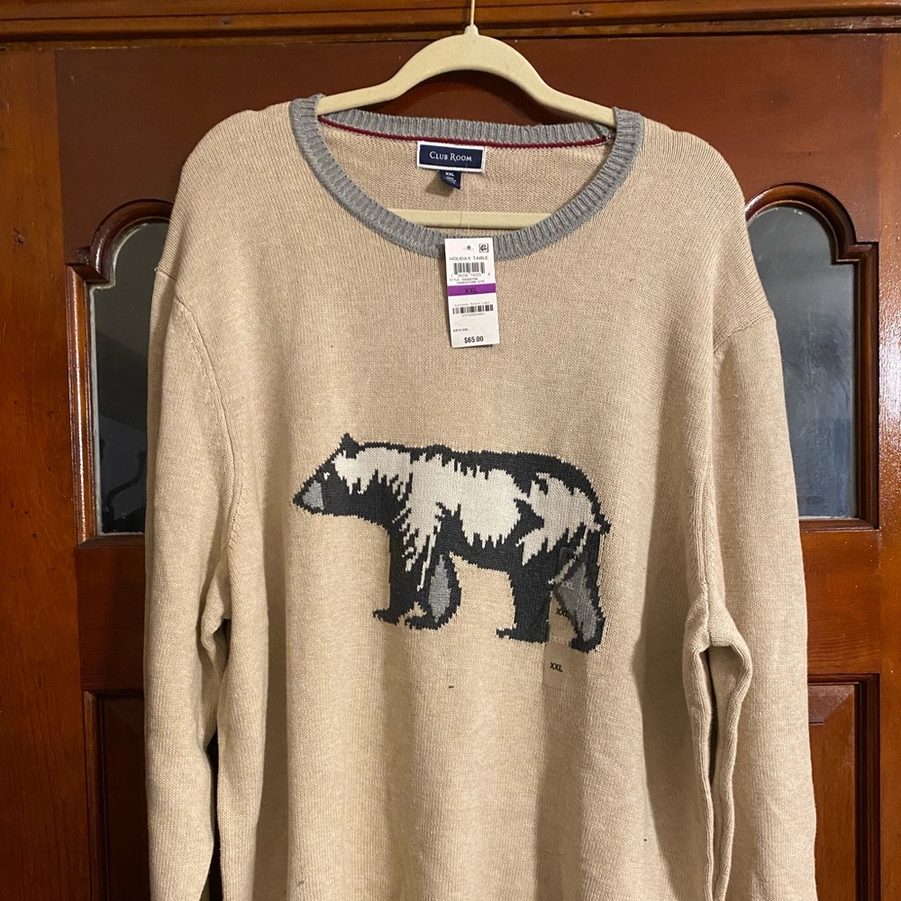 2XL Club Room Winter Bear Sweater (NWT)